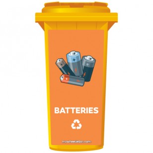 Batteries Recycling Wheelie Bin Sticker Panel
